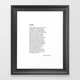 Alone - Edgar Allan Poe - Poem - Literature - Typewriter Print Framed Art Print