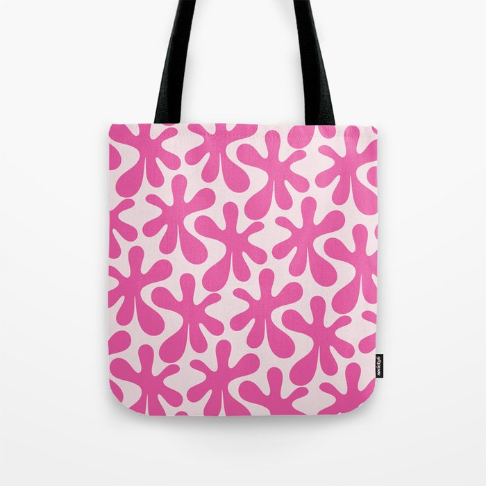 Hot Pink Amoeba Dance Funky Abstract Pattern Tote Bag