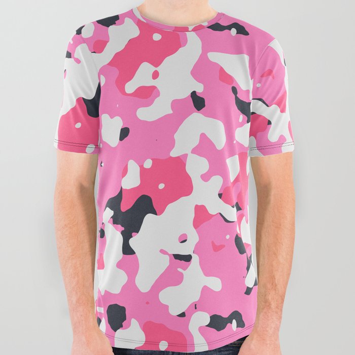 Pink Camouflage All Over Graphic Tee