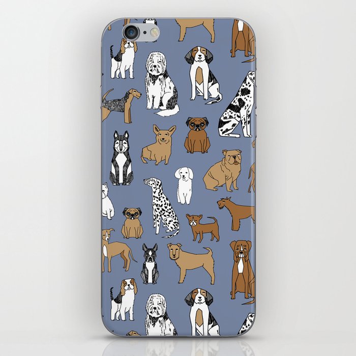 Dogs pattern minimal drawing dog breeds cute pattern gifts by andrea lauren iPhone Skin