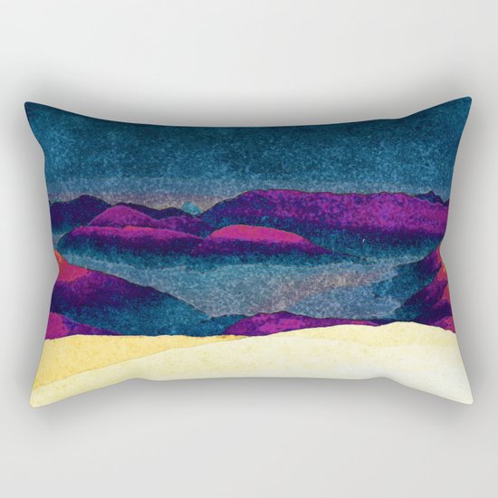 Colorful Mountains Landscape Rectangular Pillow