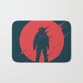 Red Sphere Bath Mat | Planet, Curated, Galaxy, Red, Stencil, Space, Suit, Sci-Fi, Astronaut, Drawing 