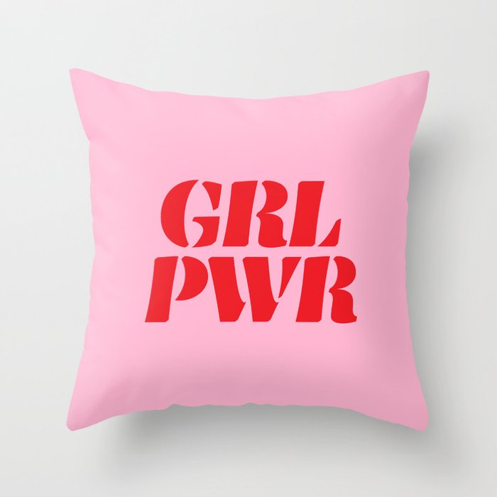 Girl Power GRL PWR Throw Pillow