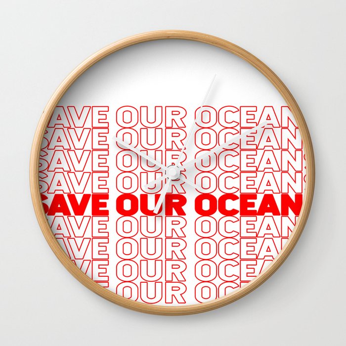 Save Our Oceans - Plastic Bag Wall Clock