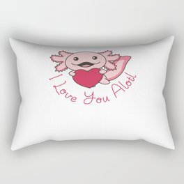 Axolotl For Valentine's Day I Love You Alotl Rectangular Pillow
