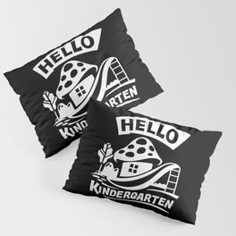 Hello Kindergarten Cute Mushroom Kids Illustration Pillow Sham