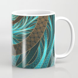 Beautiful Corded Leather Turquoise Fractal Bangles Coffee Mug