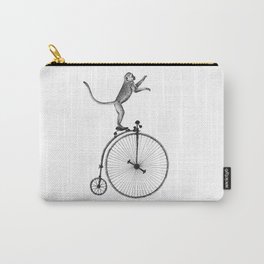 bike monkey 3 Carry-All Pouch | Africa, Vervet, Animal, Simple, Vintage, Minimalistic, African, Fun, Drawing, Onl 