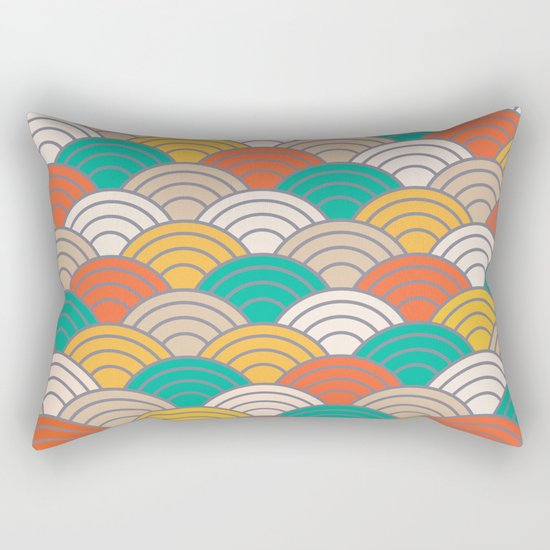Colorful Circles X Rectangular Pillow