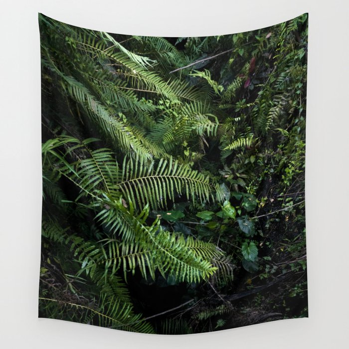 Wild tropical forest plants | Nature/ Botanical & Travel Photography in Bali Jungle- Dark & Green Wall Tapestry