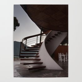 The sculptural staircase of the Club Tachira in Caracas Poster