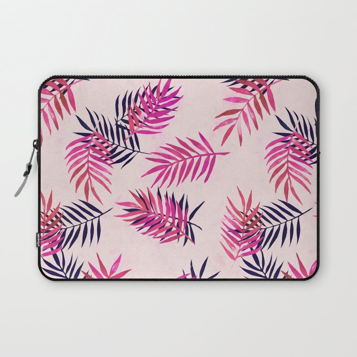 Pink Palm Pattern Laptop Sleeve