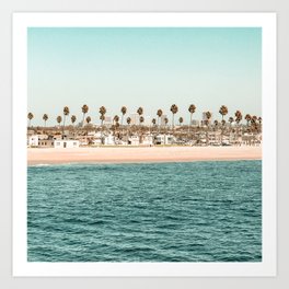 Vintage Newport Beach Print {1 of 4} | Photography Ocean Palm Trees Teal Tropical Summer Sky Art Print