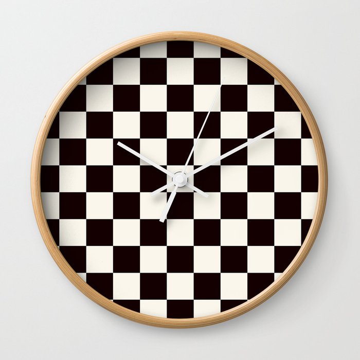 BLACK AND WHITE CHECKERBOARD Wall Clock