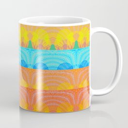 Vintage Sunset Stamp Print Glow Pattern Coffee Mug