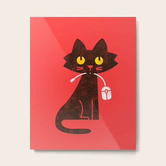 Fitz - Hungry hungry cat (and unfortunate mouse) Metal Print