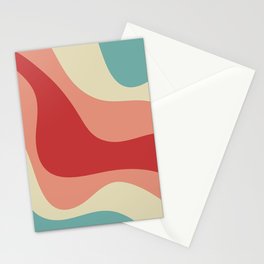 Colorful abstract waves design 2 Stationery Card