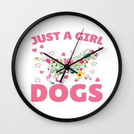 Just A Girl Who Loves Dogs Wall Clock