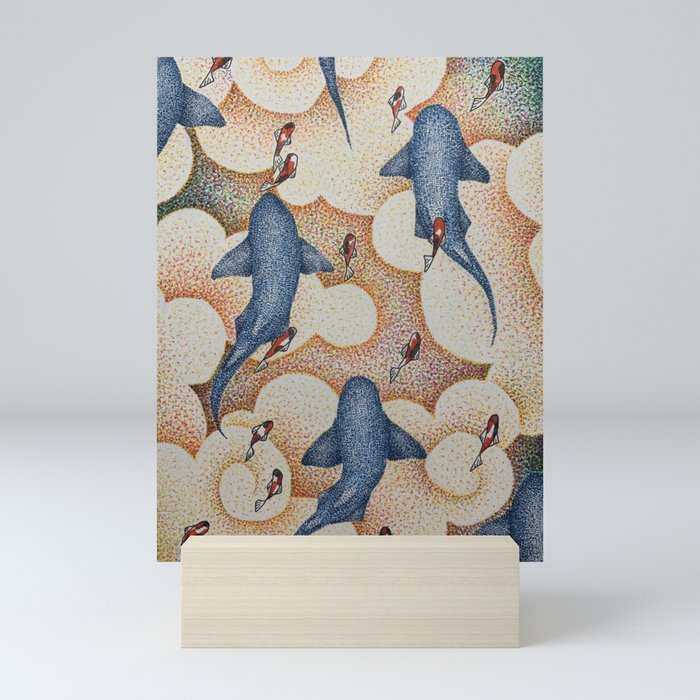 Nurse Sharks & Koi Mini Art Print
