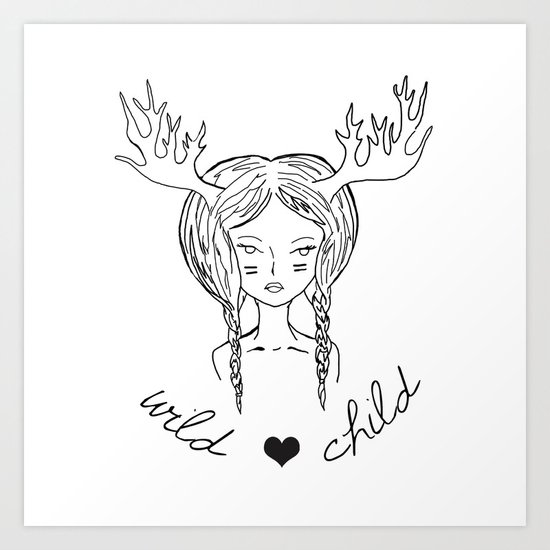 Tribal Wild Child Art Print