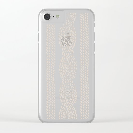 Cable Knit Grey Clear iPhone Case