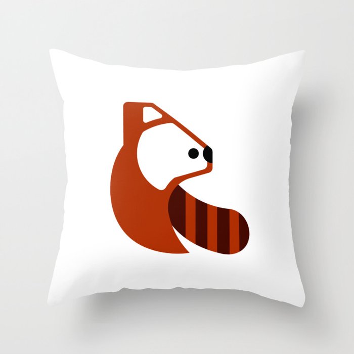 R for Red Panda Throw Pillow