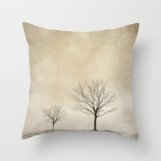 Snow Bokeh Wonderland Throw Pillow