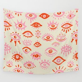 Mystic Eyes – Pink & Red Wall Tapestry