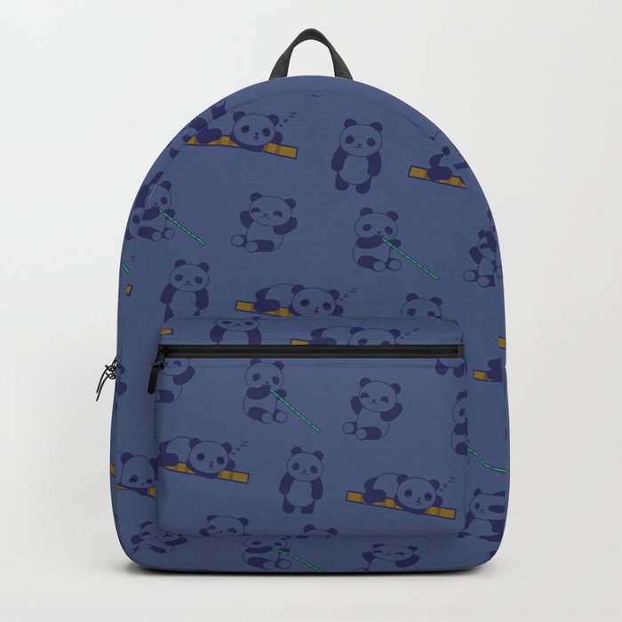 Blue Panda Pattern Backpack