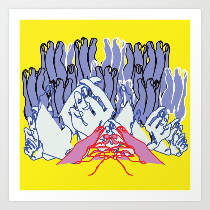 my hands as a mountain landscape Art Print