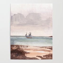 Ship on Shore Poster