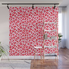 Leopard Print - Red And Pink Original Wall Mural