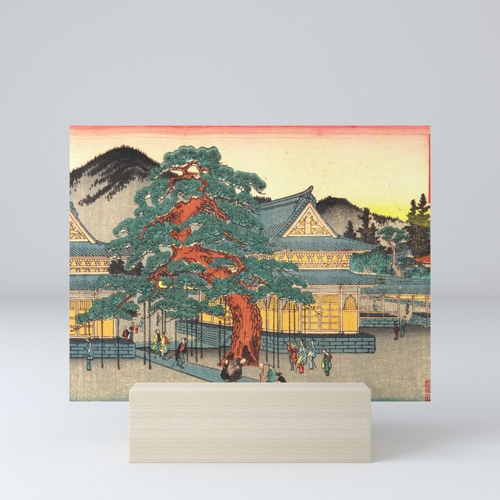 Sekko's Pine Tree at Myoshin-ji Temple by Hasegawa Sadanobu - Japanese Vintage Ukiyo-e Woodblock Pai Mini Art Print