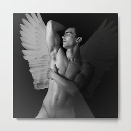 male nude angel photography  Metal Print