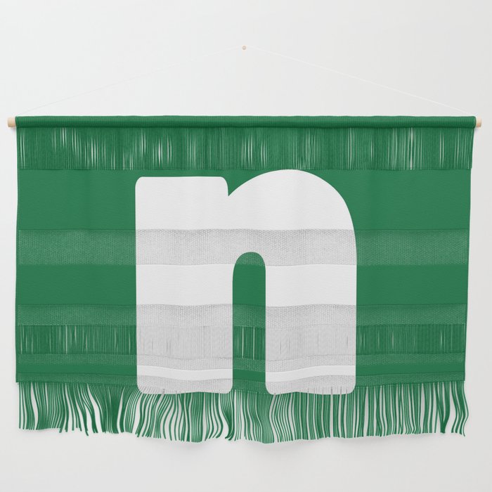 n (White & Olive Letter) Wall Hanging