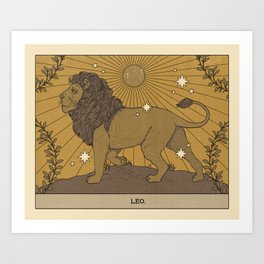 Leo Art Print | Sign, Tarot, Tarotdeck, Lion, Astrologicalsign, Leo, Astrology, Sun, Constellations, Moon 