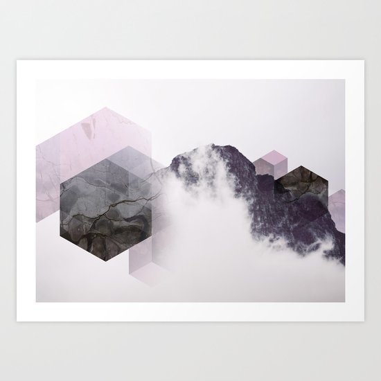 Cloudy Mountains Art Print
