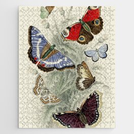 Vintage Butterfly Illustration by Oliver Goldsmith Jigsaw Puzzle
