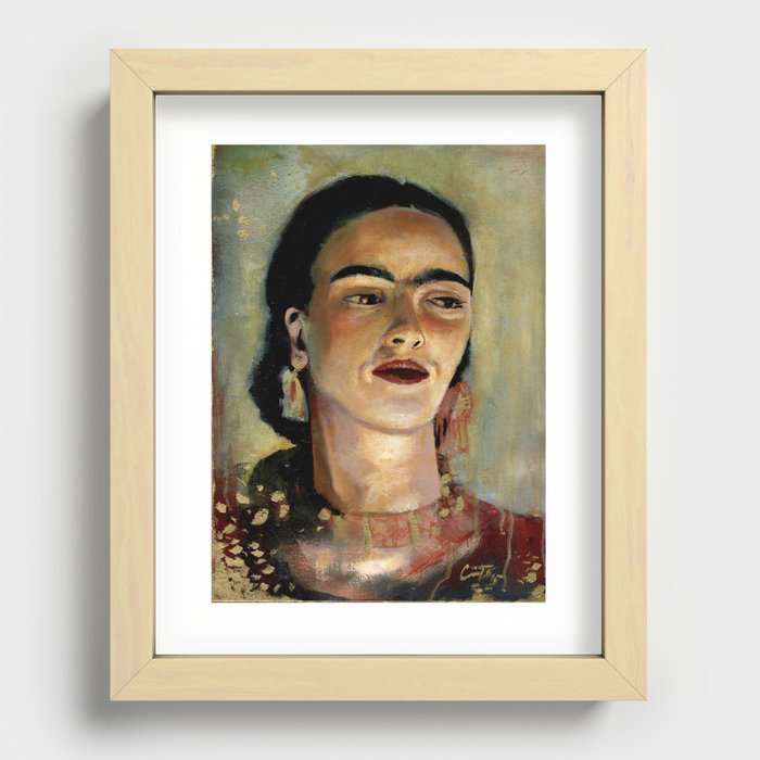 Portrait of Frida the Dove Recessed Framed Print