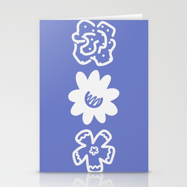 Three flowers vertical composition 3 Stationery Cards
