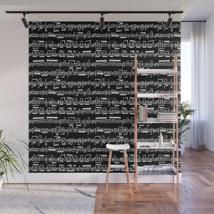 Sheet Music // Black Wall Mural