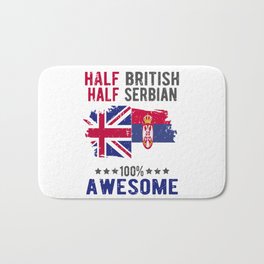 Half British Half Serbian Bath Mat | Serbiacountry, Serbianmother, Serbia, Serbianparent, Serbiaproud, Serbiansaying, Serbian, Serbiandad, Halfserbian, Graphicdesign 