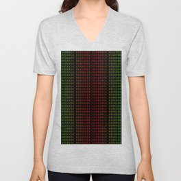 Binary Green and Red With Spaces V Neck T Shirt