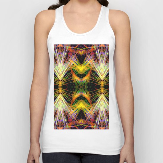 Yellow Bright Rays,Fractal Art Unisex Tank Top