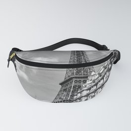 Eiffel Tower, Paris, France black and white photograph Fanny Pack