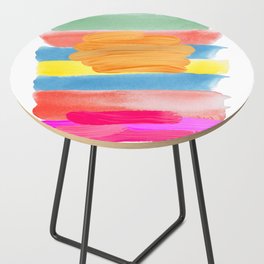 Paint Brush Strokes Colorful Side Table
