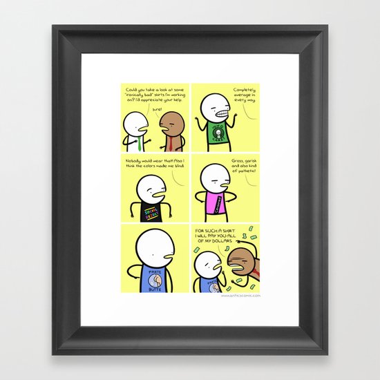 Antics #059 - one man focus group Framed Art Print