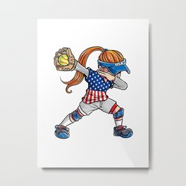 Softball Dabbing USA Metal Print | Mib, Playlikeagirl, Pitch, Softballplayer, Sports, Softball, Homerun, Softballdesigns, Soft, Strike 