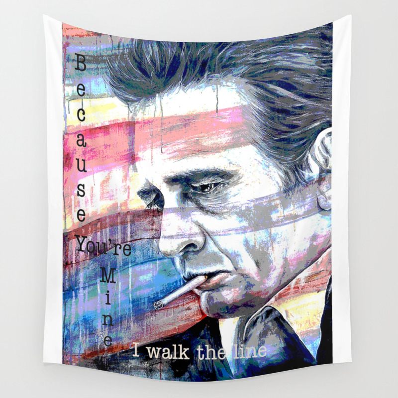 Johnny Cash Painting I Walk The Line Wall Tapestry By Rockstarartist Society6
