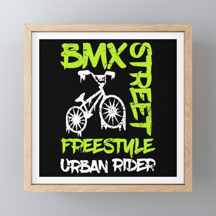 BMX Street Freestyle Urban Rider Mountain Bike Framed Mini Art Print